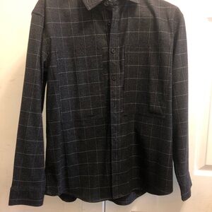 Karl Lagerfeld Dark Gray Casual Button Down Shirt